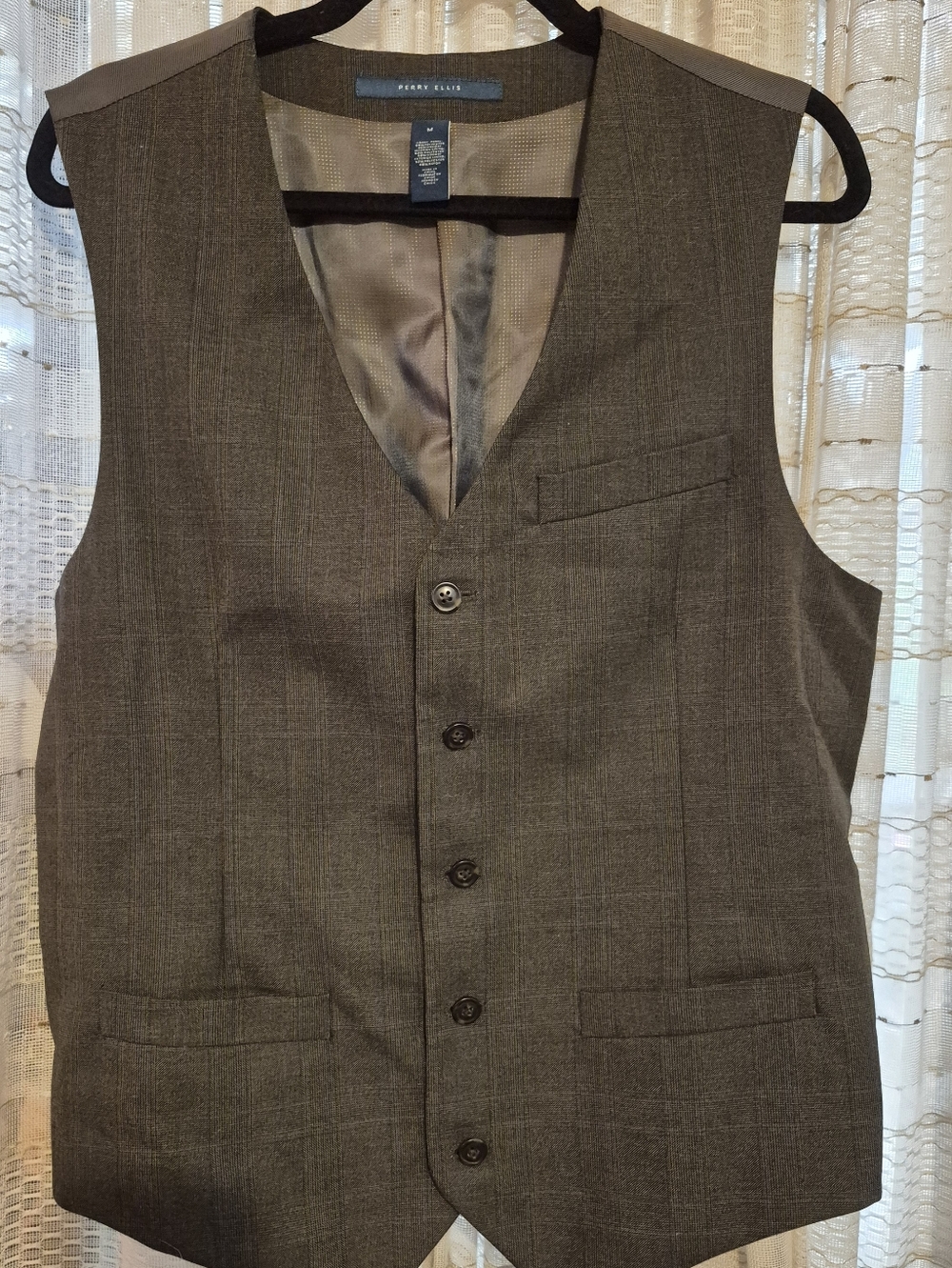 Perry Ellis Men's brown slim-fit vest